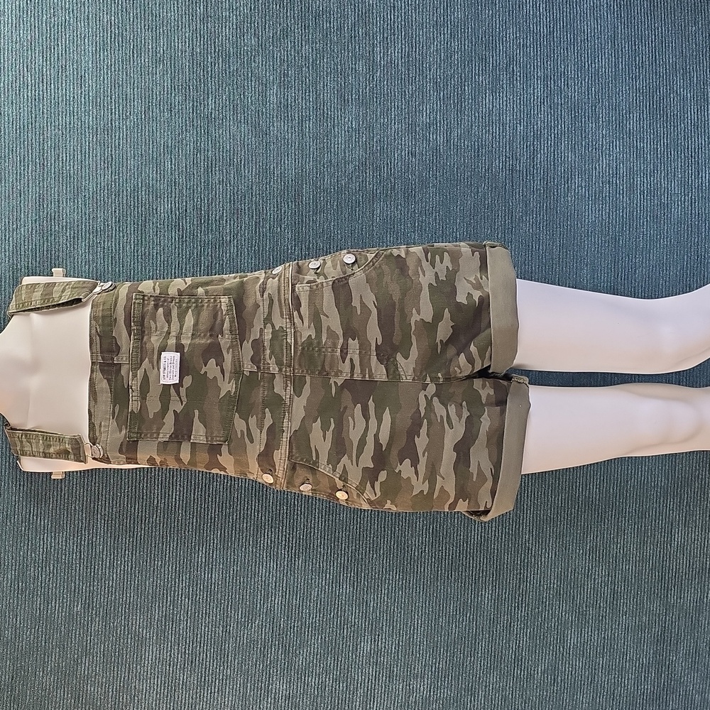 Vtg 90s Levi Strauss Camo Overall Shorts Levi's Two Horse Brand Patch